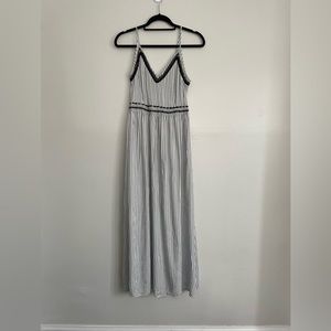 Linen Nautical Stripe Maxi Dress Size M